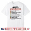 Zodiac Sign Funny Top 10 Rules Of Aries Graphic Shirt