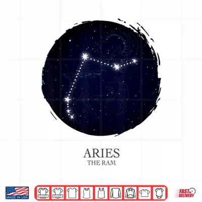 Design Aries Constellation Of The Zodiac The Ram Star Astrology Shirt