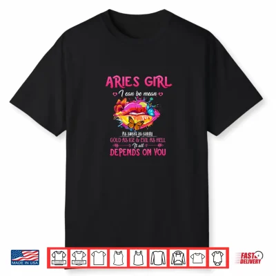 Aries Girl Lips March April Queen Birthday Zodiac Womens Shirt