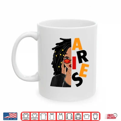 Mug Aries Girls African American Locd Women Zodiac Sign Shirt