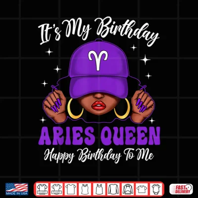 Design Aries Queen Black Woman Purple Cap Zodiac Sign Shirt