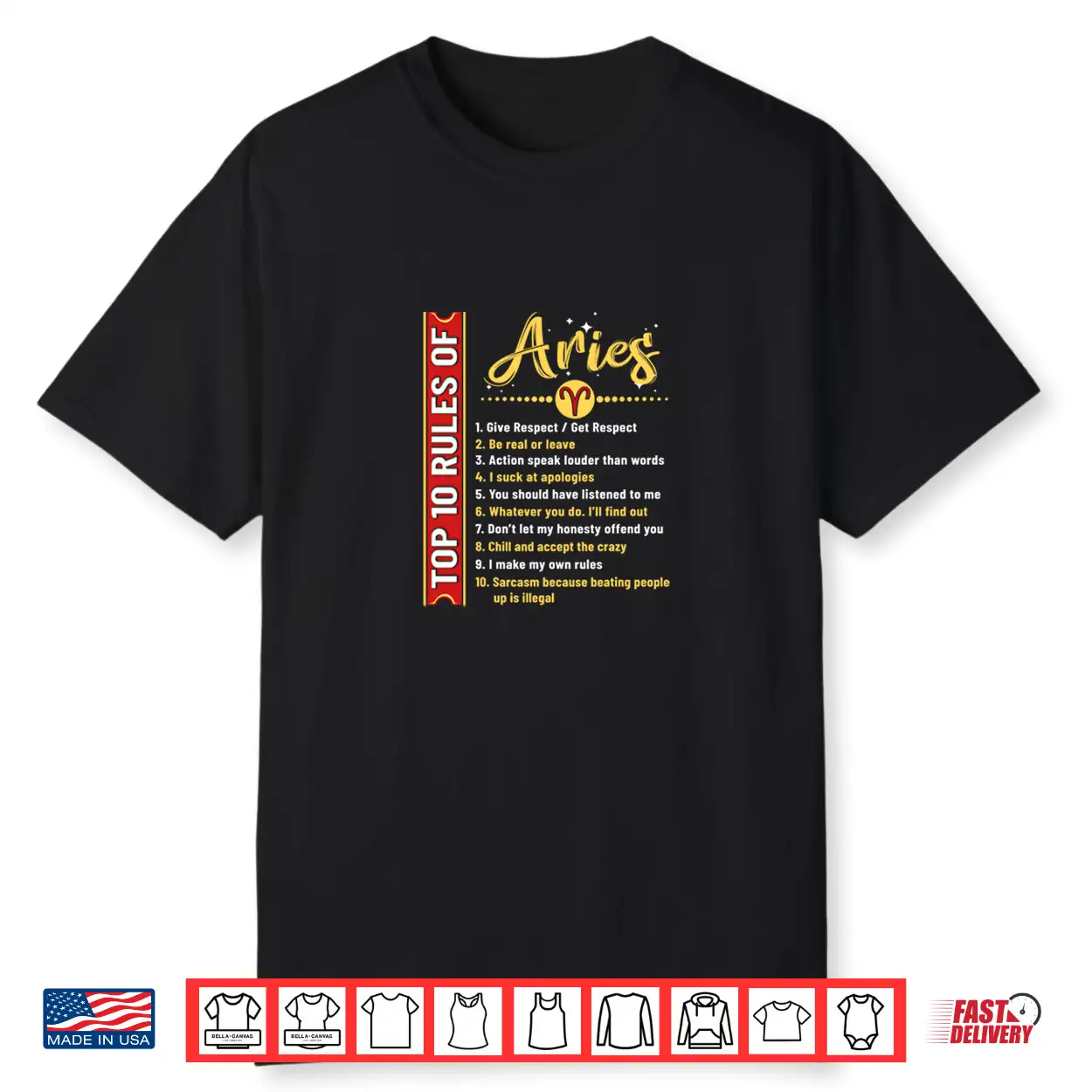Aries Shirt Top 10 Rules Of Aries Birthday Shirt Aries Shirt Top 10 Rules Of Aries Birthday Shirt