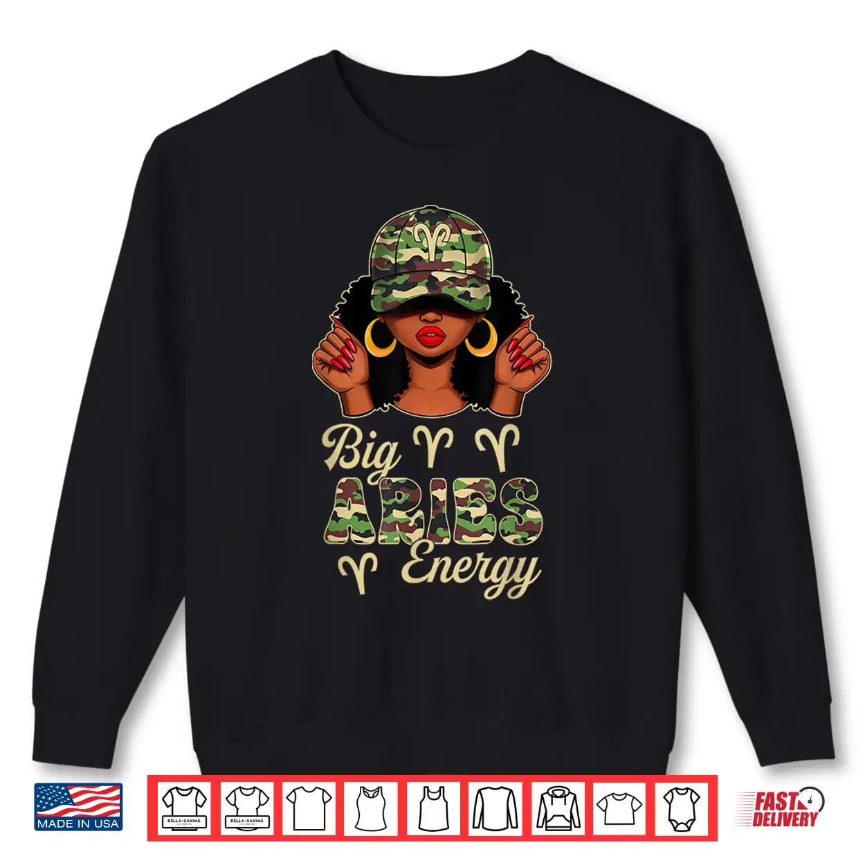 Big Aries Energy Afro Women Camo Cap Black Girl Zodiac Shirt Big Aries Energy Afro Women Camo Cap Black Girl Zodiac Shirt