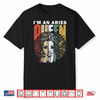 Queen Aries Gifts For Women Shirt February March Bday Shirt