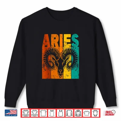 Sweatshirt Retro Zodiac Sign Aries Shirt