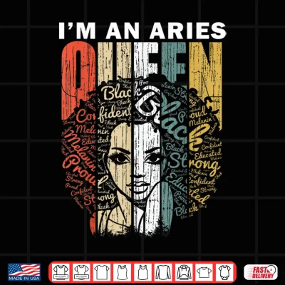 Design Queen Aries Gifts for Women Shirt February March Bday Shirt