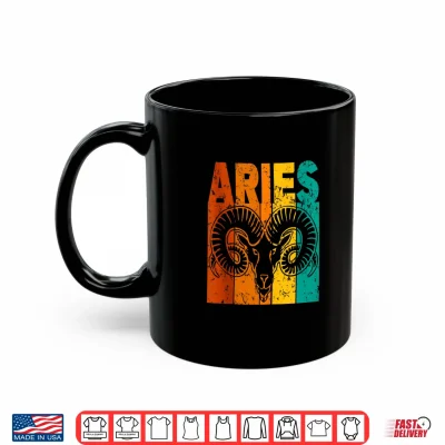 Mug Retro Zodiac Sign Aries Shirt