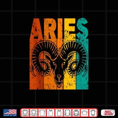 Design Retro Zodiac Sign Aries Shirt