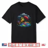 Cute Frog In Rain Colorful Umbrella Pond Shirt