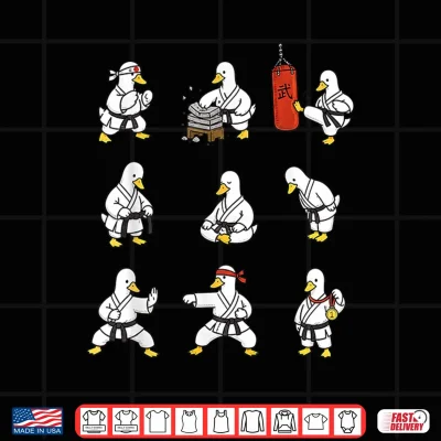 Design Funny Karate Silly Goose Martial Arts Fighting Samurai Ninja Shirt