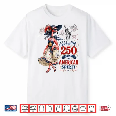 Patriotic Flamingo 250 Years Of Freedom 1776 2026 Usa Design Shirt