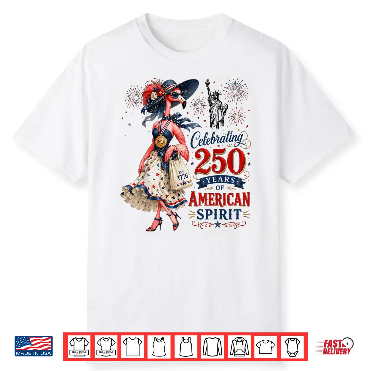 Patriotic Flamingo 250 Years Of Freedom 1776 2026 Usa Design Shirt Patriotic Flamingo 250 Years Of Freedom 1776 2026 Usa Design Shirt