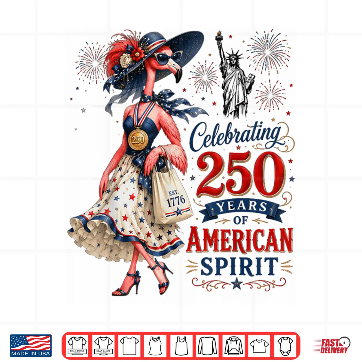 Patriotic Flamingo 250 Years Of Freedom 1776 2026 Usa Design Shirt Patriotic Flamingo 250 Years Of Freedom 1776 2026 Usa Design Shirt