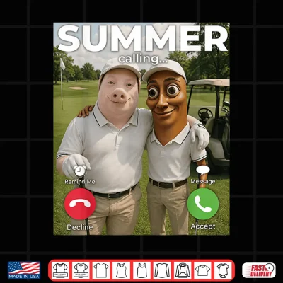 Tung Sahur John Pork Golf Season Is Calling Summer Brainrot Shirt 4 Design Tung Sahur John Pork Golf Season is Calling Summer Brainrot Shirt