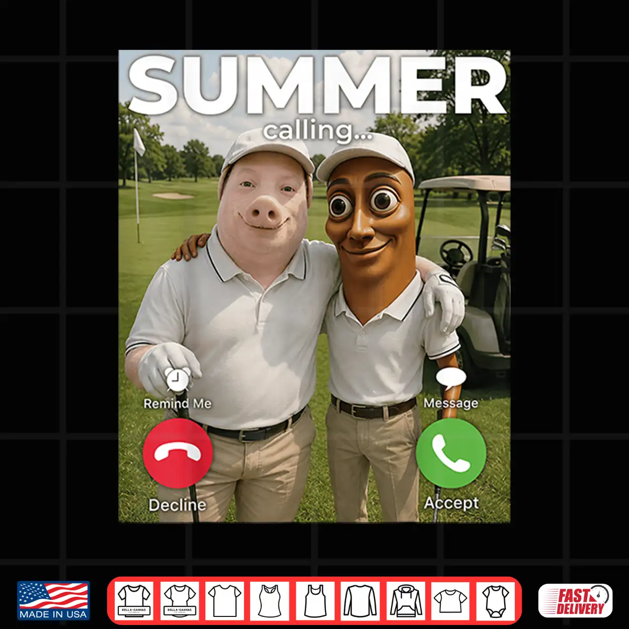 Tung Sahur John Pork Golf Season Is Calling Summer Brainrot Shirt Tung Sahur John Pork Golf Season Is Calling Summer Brainrot Shirt