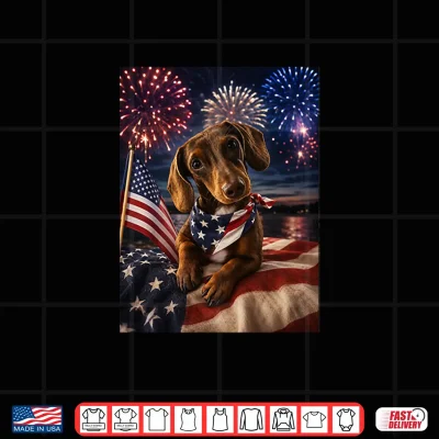 Design 4th of July Patriotic Weenie Dog Shirt