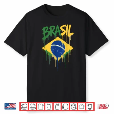 Brasil With Brazilian Flag Colors Shirt