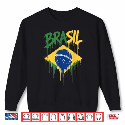 Sweatshirt Brasil with Brazilian Flag Colors Shirt