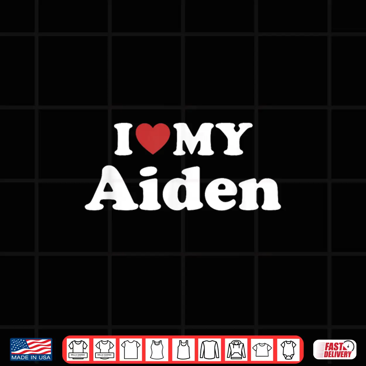 I Love My Aiden First Name Matching Couple Outfit Shirt I Love My Aiden First Name Matching Couple Outfit Shirt