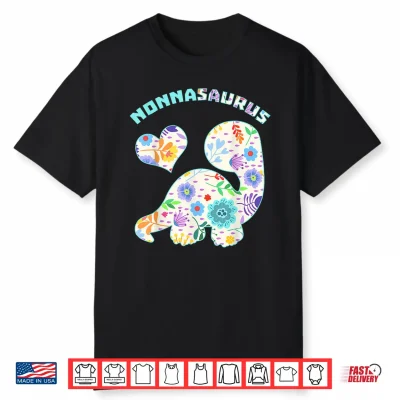 Nonnasaurus Dinosaur Family Relationship Dino Floral Shirt