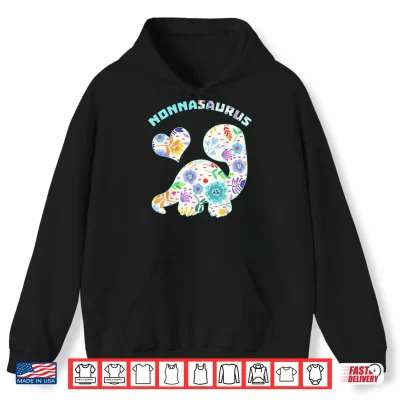Hoodie Nonnasaurus Dinosaur Family Relationship Dino Floral Shirt