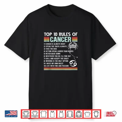 Rules Of Cancer Zodiac Sign Astrology June July Birthday Shirt