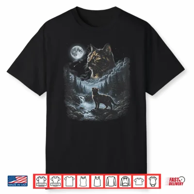 Tortoiseshell Cat Howling To The Moon Vintage Retro Shirt