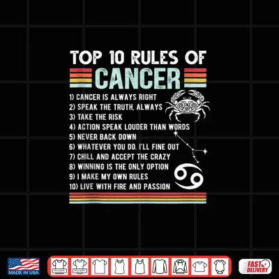 Design Rules of Cancer Zodiac Sign Astrology June July Birthday Shirt