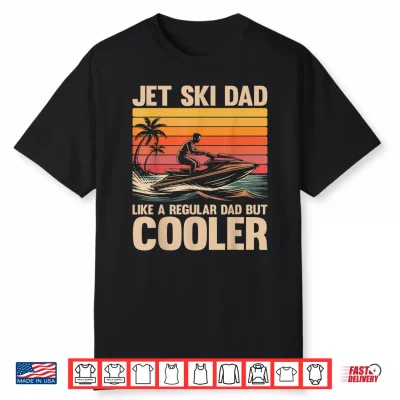 Vintage Jetski Father Funny Jet Skiing Lover Dad Shirt