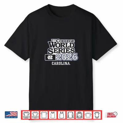 2026 College World Series Unc Tar Heels Baseball Shirt