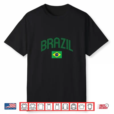 Brasil Flag Brazil Kids Womens Mens Retro Brazilian Souvenir Shirt