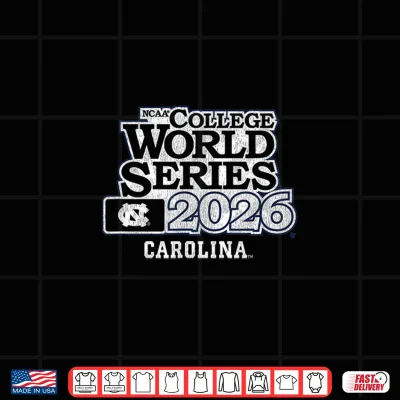 Design 2026 College World Series UNC Tar Heels Baseball Shirt