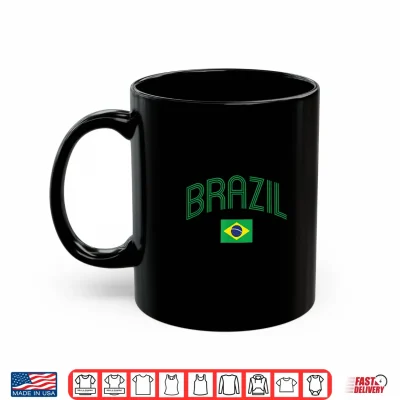 Mug Brasil Flag Brazil Kids Womens Mens Retro Brazilian Souvenir Shirt