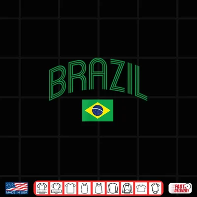 Design Brasil Flag Brazil Kids Womens Mens Retro Brazilian Souvenir Shirt
