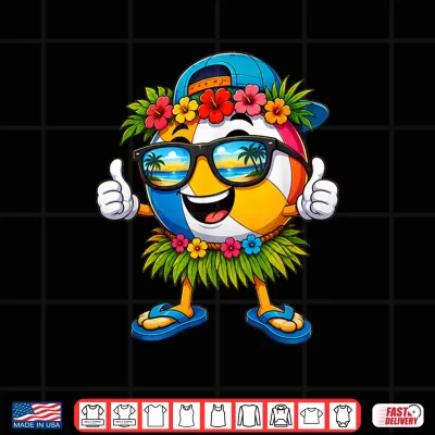 Design Hawaiian Volleyball Ball Tropical Beach Summer Vacation Shirt