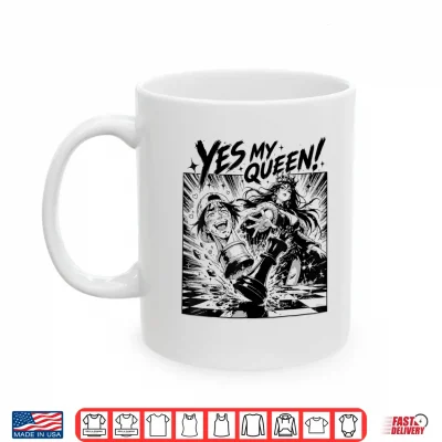 Mug Yes My Queen Funny Anime Manga Chess Humor Graphic Shirt
