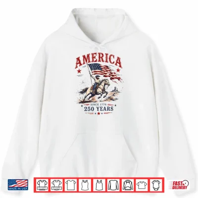 250 Years America 1776 2026 Patriotic Cowboy 4Th July 250Th Shirt