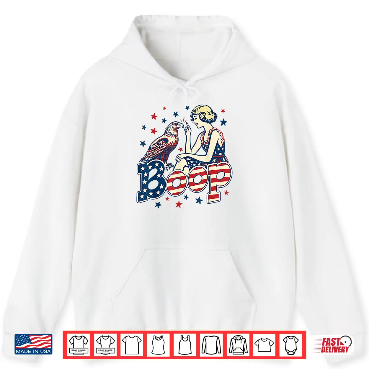 Boop Vintage 4Th Of July Girl And Eagle Funny Patriotic Shirt Boop Vintage 4Th Of July Girl And Eagle Funny Patriotic Shirt
