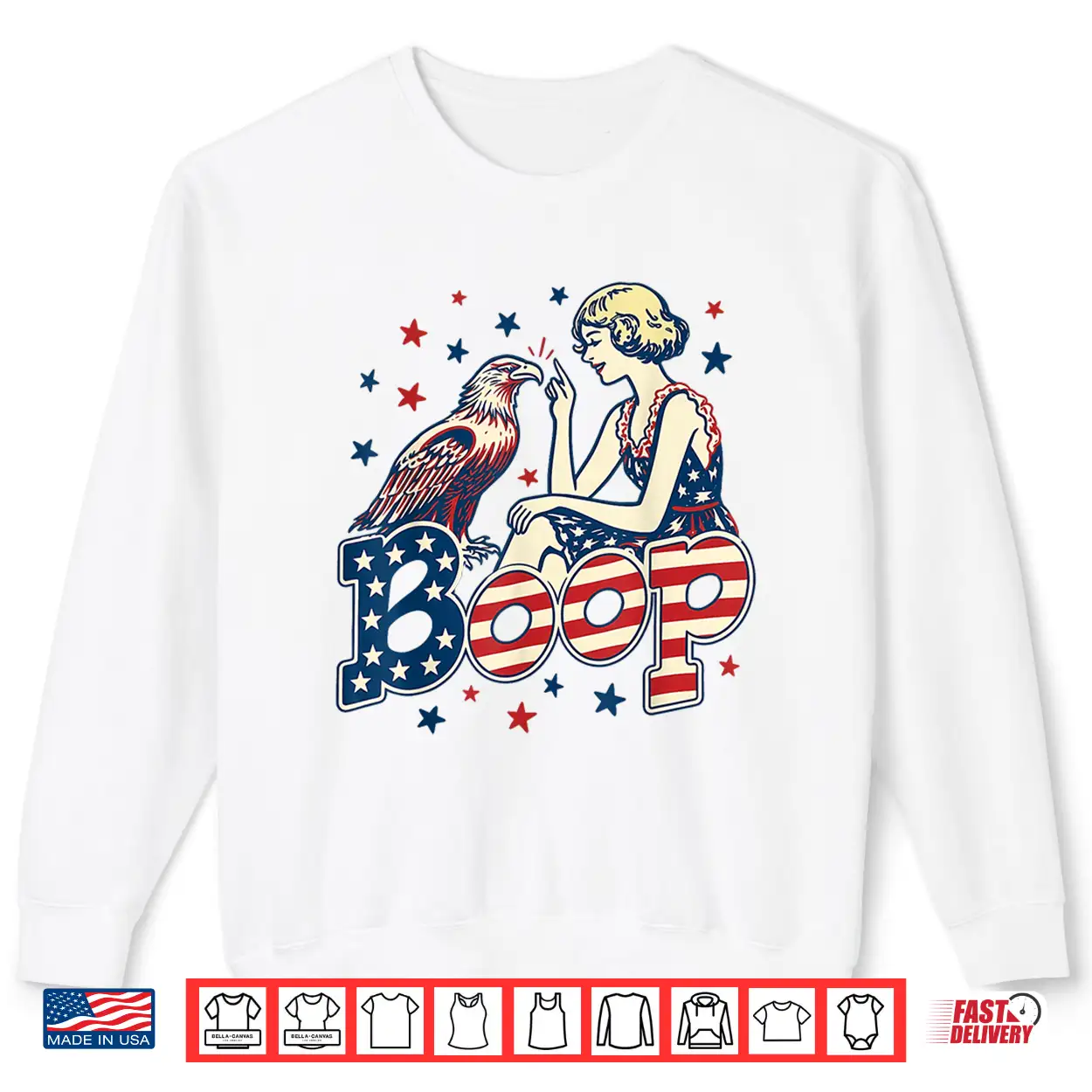 Boop Vintage 4Th Of July Girl And Eagle Funny Patriotic Shirt Boop Vintage 4Th Of July Girl And Eagle Funny Patriotic Shirt
