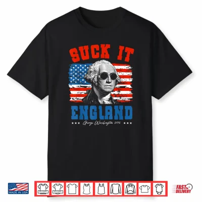 Funny Suck It England 4Th Of July George Washington 1776 Men Shirt