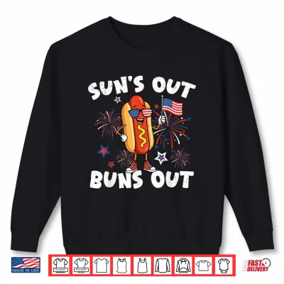 Sweatshirt Funny 4th of July Hotdog USA Flag Patriotic Women Men Kids Shirt