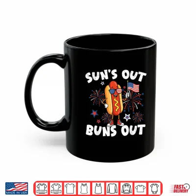 Mug Funny 4th of July Hotdog USA Flag Patriotic Women Men Kids Shirt