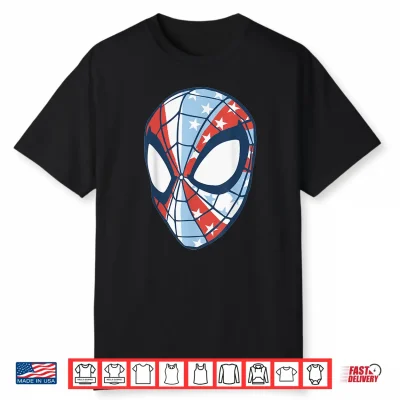 Marvel Spider Man 4Th Of July Usa Flag Print Spidey Mask Shirt