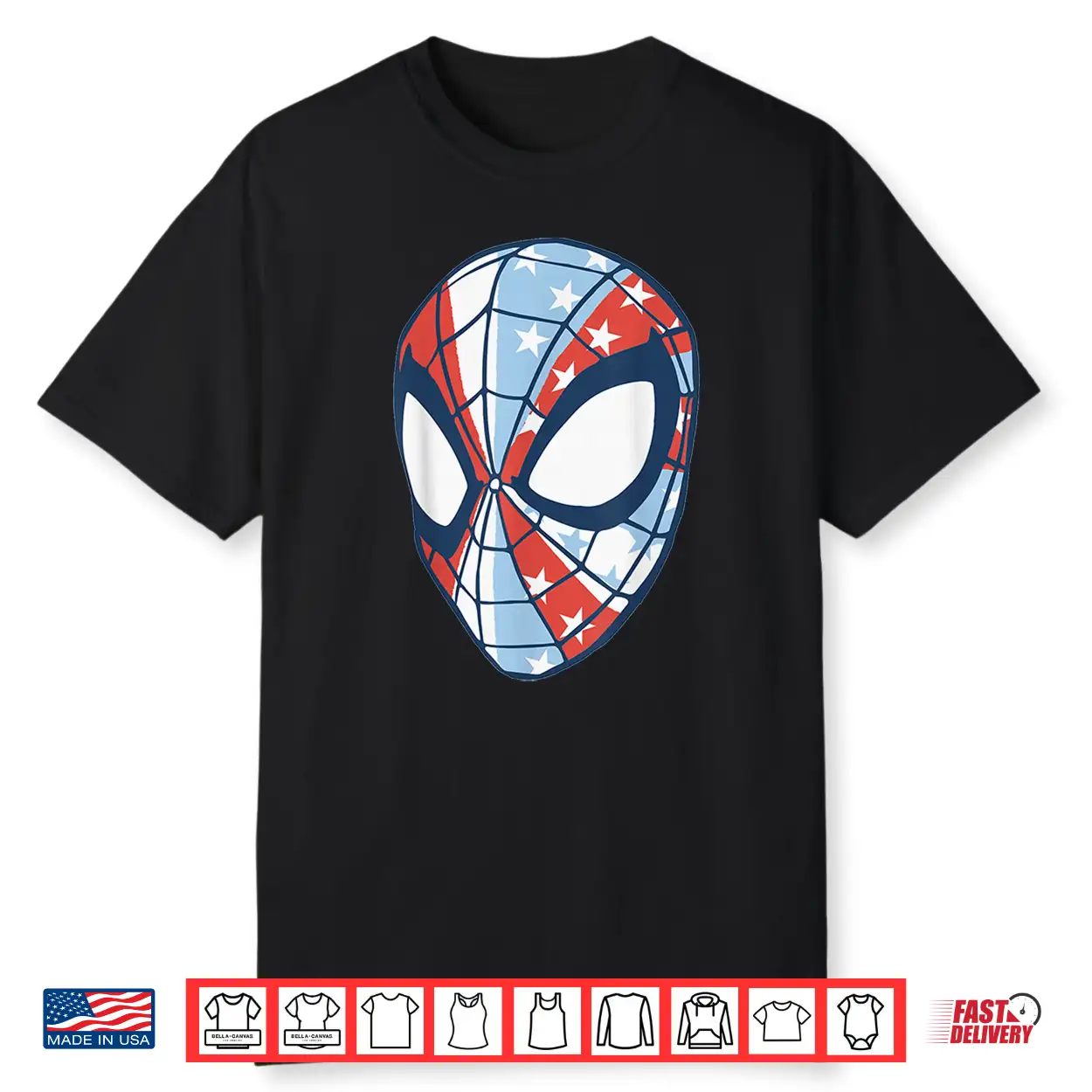 Marvel Spider Man 4Th Of July Usa Flag Print Spidey Mask Shirt Marvel Spider Man 4Th Of July Usa Flag Print Spidey Mask Shirt