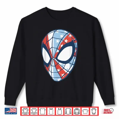 Marvel Spider Man 4Th Of July Usa Flag Print Spidey Mask Shirt 2 Sweatshirt Marvel Spider Man 4th of July USA Flag Print Spidey Mask Shirt