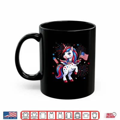 Mug Patriotic Americorn Unicorn American 4th of July Kids Girls Shirt