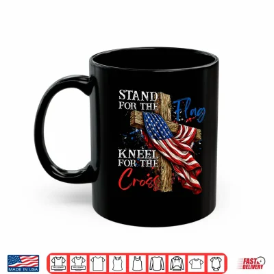 Mug Stand for Flag Kneel for Cross 250 Years Christian 4th July Shirt