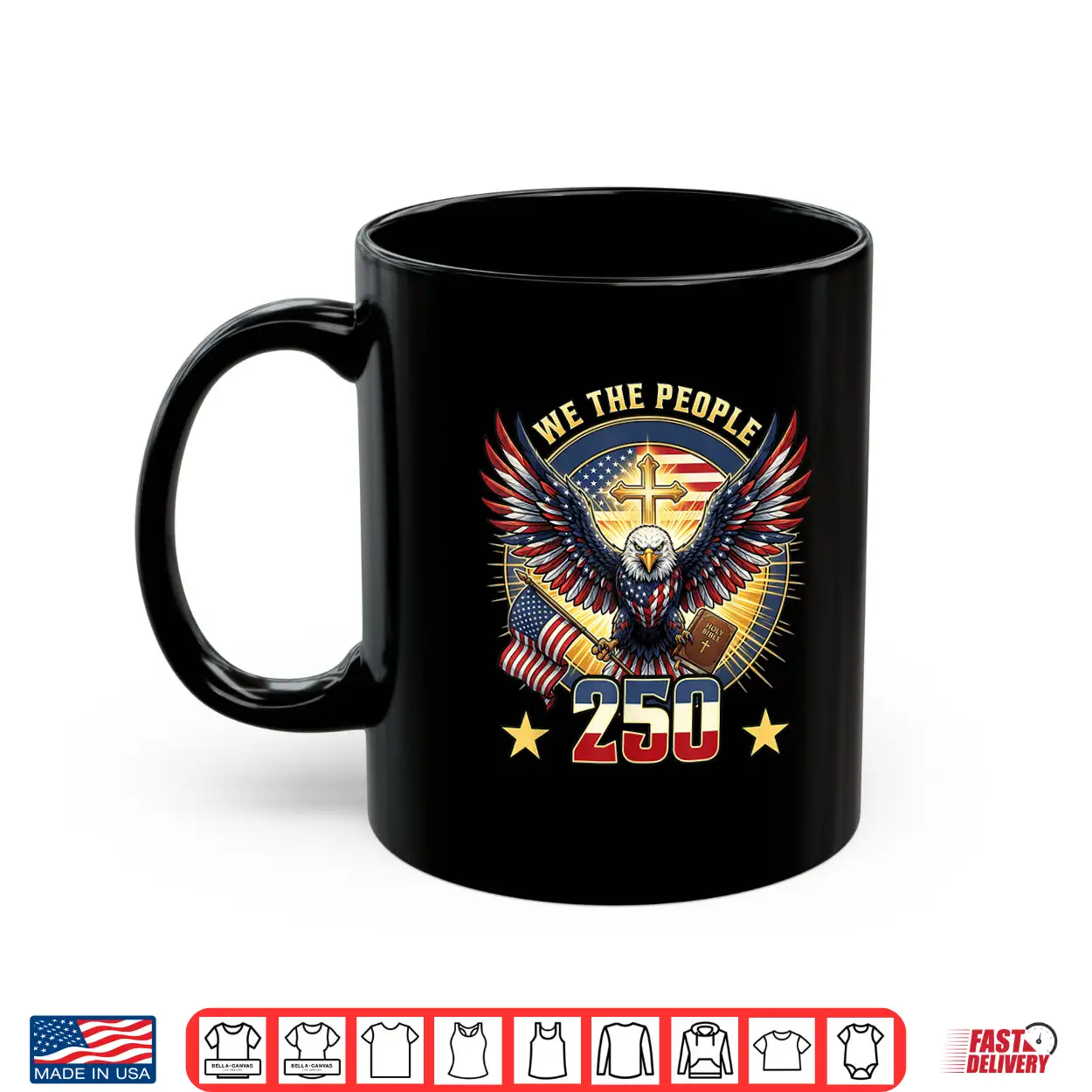 We The People 250 Years American Eagle Cross Bible Patriotic Shirt We The People 250 Years American Eagle Cross Bible Patriotic Shirt