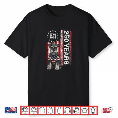 250 Years America Miniature Schnauzer Usa 4Th Of July Shirt