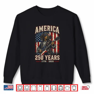 Sweatshirt 250 Years America Dachshund Patriotic USA 4th of July Premium Tri Blend Shirt